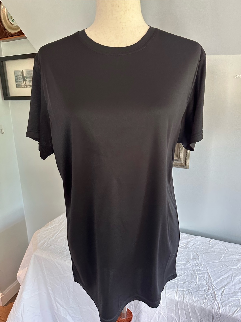 Tri Dry Classic Moisture Wicking Black Crewneck Short Sleeve T-Shirt